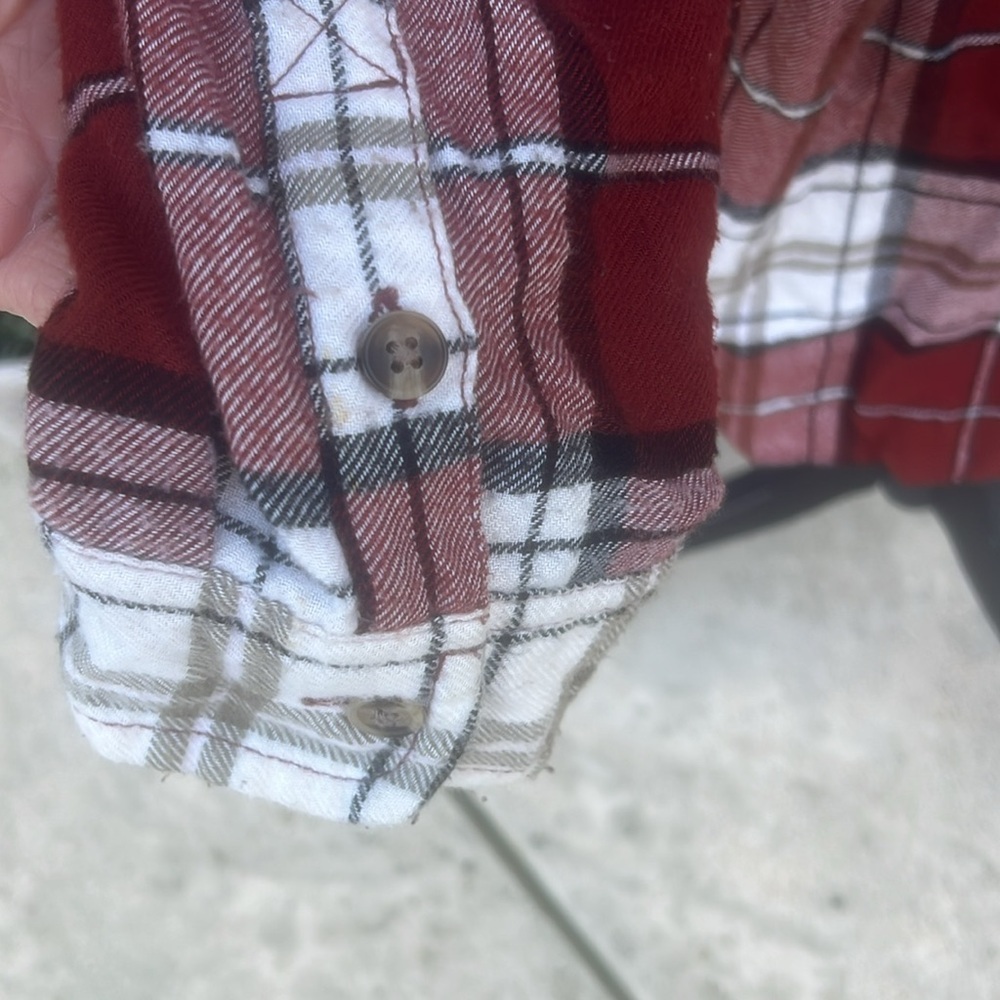 American Eagle AHH-AMAZINGLY Soft Boyfriend Fit Brown Plaid Flannel Women Size L - Picture 3 of 7